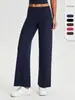 Pantalones de yoga rectos con sensación de nube para mujer, holgados y transpirables, pantalones largos de cintura alta, pantalones deportivos casuales de pierna ancha para exteriores, fitness 62312