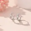 Brincos de Prata S925 com Três Pedras de Zircônia, Não é Necessário Remover ao Dormir, Tarraxas Simples e Elegantes Estilo Japonês Be02708