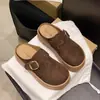 Mocasines de plataforma con punta cerrada, colección de otoño, 2026, para mujer, de suela gruesa, estilo slip-on