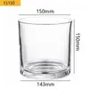 Copo de vidro transparente casual para velas perfumadas, copo vazio para velas DIY, porta-velas para casa ou hotel, suporte para velas de cera de soja.
