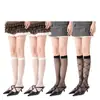 Calcetines Lolita de Lunares de Alta Transparencia, Micro-Presión Adelgazantes, Estilo Japonés, Versátiles, JK, Negros Transparentes, Hasta la Rodilla, Media Pierna
