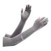 Protección Solar para Conducir y Montar Mangas de Hielo Guantes de Seda de Hielo de Verano Para Llevar Pesca Exterior Protección de Brazos Anti-UV Mangas de Hielo Extendidas