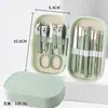 Conjunto portátil de cortadores de unha, kit com 8 peças, para uso doméstico, incluindo ferramentas para cuidados com os pés e nail art, cortadores de unha, tesouras e aparadores de unha, atacado