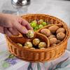 Prato de Frutas Criativo Estilo Japonês Sala de Estar Doméstico Prato de Petiscos Dielétrico Caixa de Doces Cesta de Frutas Secas Imitando Rattan Tecido Prato de Nozes