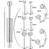 Conjunto de 11 Peças de Piercings Labiais de Encaixe Transfronteiriços e Brincos, Conjunto de Brincos de Aço Inoxidável com Zircônia Unissex