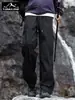 Pantalones de Trabajo para Hombre Marca Americana de Moda Resistentes al Viento Primavera y Otoño Streetwear Plisados Estilo Paracaídas Color Sólido Pierna Recta Pantalones Largos