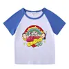 2023 nueva ropa infantil, camiseta de manga corta de verano para niños, camiseta raglán para niños y niñas, camiseta de media manga para bebés, top para niños