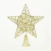 Arte de Hierro Navideño Adhesivo Estrella para la Punta del Árbol Decoración de Árbol de Navidad Adorno Colgante Estrella de Cinco Puntas Tridimensional Decoración Estrella Decoración de la Punta del Árbol