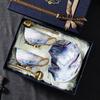 Conjunto de Xícaras de Café de Porcelana Fina e Elegante, Caixa de Presente Exquisita e Luxuosa com Xícara e Pires de Cerâmica, Presente de Inauguração