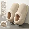 Pantuflas de algodón impermeables y cálidas para mujer, para interior de invierno, suela gruesa, antideslizantes, se pueden usar afuera, uso en casa, zapatillas de algodón para pareja para hombre, invierno