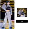 Traje de moda hip-hop infantil jaqueta de lantejoulas brilhante jazz dança tambor hip-hop moda passarela traje equipe traje