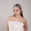 Nova Corrente de Cabelo com Franjas em Camadas da Amazon Moda Europeia e Americana Performance de Palco Pedraria Adorno de Cabeça Chapéu Corrente de Cabelo