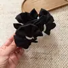 Pinza Banana de Tela Estilo Coreano con Lazo para Mujeres Adornado con Perlas y Cuentas Pinza Vertical para Cola de Caballo Alta Accesorio para el Cabello de Temperamento Suave