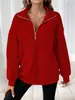 Sudadera Casual para Mujer de Color Sólido con Cuello de Cremallera, Moda Transfronteriza Otoño/Invierno Europea y Americana de Amazon 2026