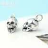 Nuevo Colgante de Calavera S925 de Plata Elegante de Moda Punk Accesorios de Joyería Hip-Hop Masculino Pulsera DIY