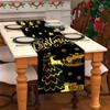 Camino de mesa de lino con diseño de dibujos animados de Papá Noel, Mantel para mesa de centro, Mantel decorativo para mesa de comedor, Venta al por mayor para mesa de sala de estar en Navidad