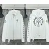 Moletom Chrome Hearts Novo 2025 Transfronteiriço com Design de Cruz, Casaco com Zíper Unissex Casual de Caimento Solto