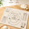 Tapete de silicona para amasar, tapete grueso de grado alimenticio para uso doméstico, tapete antiadherente para hornear, tabla de cocina plegable