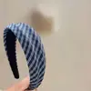 Estilo Coreano Nova Série Simples Elegante de Xadrez Faixa de Cabelo Alta Pressão Craniana Faixa de Cabelo Lavar o Rosto Maquiagem Acessórios de Cabelo Adorno de Cabeça para Mulheres