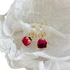 Aretes de Botón Estilo Mori Suave Diseño Super Hada Retro Rosa Eterna Flor Real Aretes de Niña Suave Elegante