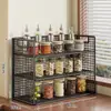 Estante de especias multifuncional para encimera de cocina, almacenamiento doméstico de aceite, sal, salsa y vinagre, organizador de utensilios de cocina de varias capas, un imprescindible