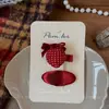 Novo Grampo de Cabelo Vermelho Morango Estilo Coreano para Crianças, Doce Clipe Lateral de Lantejoulas para Franja de Cabelo Acessórios de Cabelo Xadrez