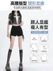 Shorts de Mezclilla Negros para Mujer, Estilo Nuevo de Verano, Tallas Grandes, Adelgazantes, Ajustados, de Atar, Pantalones Calientes Ultra Cortos
