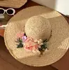 Sombrero de Rafia de Ala Ancha con Flor de Rosa Estilo Francés para Mujer, Sombrero Tejido para Vacaciones de Verano en la Playa, Sombrero de Sol de Ala Grande, Moderno