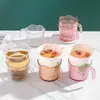 Funda para taza de té con asa, portavasos anti-quemaduras, funda de plástico transparente para taza de té, funda de taza aislada portátil, papel desechable