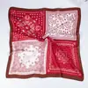 Lenço Retrô Artístico com Blocos de Cor Espinha de Peixe Paisley Novo Lenço Quadrado Criativo Lenço Decorativo de Pescoço Lenço Respirável Feminino
