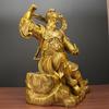 Adornos de Latón de Wang Lingguan Rey Fuego Shan Protege Dios Fa Zun para Sala de Estar Escritorio del Hogar Adornos Completamente de Cobre Regalo