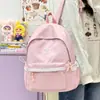 Mochila de gran capacidad con ribete de encaje para chicas de secundaria, modelo 2026, mochila simple para viajes escolares, mochila ligera