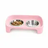 Doble Tazón para Mascotas de Acero Inoxidable Antideslizante con Patas Altas para Agua y Comida, Tazón Antideslizante para Gatos y Perros, Suministros para Mascotas