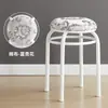 Silla taburete redondo de hogar para adultos a la moda, juego creativo de taburetes de metal para mesa de comedor, banco de madera maciza, taburete redondo engrosado