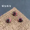 Pendientes Redondos de Zirconia Bicolor Wuzhou con Corazones y Flechas, Color Innovador Degradado, Diamante Suelto para DIY, Piedra Principal