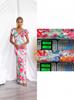 25 Años de Primavera y Verano Transfronterizo Europeo y Americano Nuevo Vestido Midi de Manga de Hoja de Loto con Cuello en V Fresco y Dulce con Flores D2422