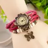 Aliexpress Reloj Retro Hoja Manecillas Pulsera de Cuero Vintage Tejida a Mano para Mujer Venta al por Mayor
