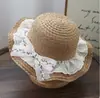 Sombrero de Paja de Dibujos Animados Lindo con Lazo para Niñas, Protección Solar, Protección UV, Combinación Padre-Hijo