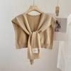 Xale de malha vermelha feminino outono e inverno estilo coreano camisa externa suéter fino de alta qualidade primavera e outono quarto com ar condicionado pequena vespa