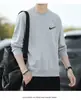 Ropa para Hombre 2026 Primavera Nueva Sudadera Casual Versátil para Hombre Camiseta de Manga Larga Cuello Redondo Jersey Camisa Base de Punto
