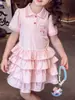 Vestido de Niña Verano 2026 Nuevo Estilo Estilo Academia Infantil Cuello Polo Vestido de Princesa Atuendo de Verano para Niñas Mayores Vestido de Pastel