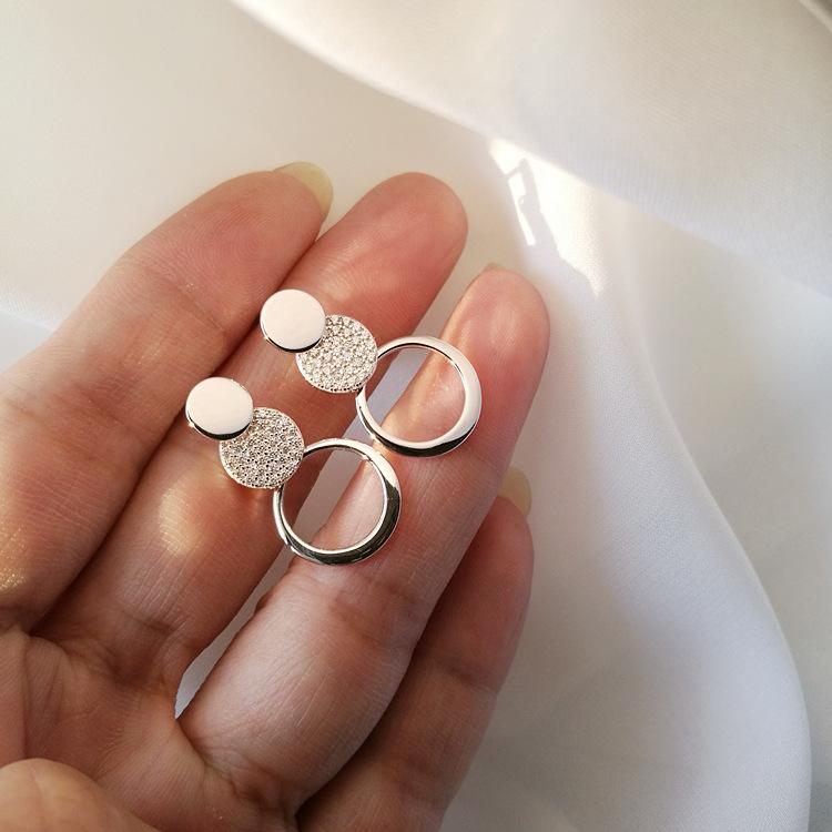 ED803371 3372圆形菱形耳环