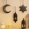 Artesanía de Madera Colgante Estrella Negra y Luna Hueca Nuevo Producto Transfronterizo Decoración de Pared para Hogar y Dormitorio Colgador Venta al por Mayor