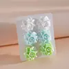 Juego de Seis Piezas de Aretes de Flor de Resina Estilo Fresco, Aretes Dulces Estilo Bosque Transfronterizos, Accesorios para Orejas de Diseño de Nicho Europeos y Americanos