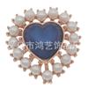 Fabricantes transfronterizos corazón perla flor plato hebilla de diamante joyería DIY fondo plano forma de corazón aleación lazo accesorios para bolso