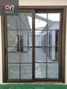 Puerta corrediza de vidrio templado de doble capa puerta plegable de estilo rústico nuevo aleación de titanio magnesio aluminio puerta de balcón baño abierta
