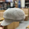 Sombrero Octagonal Estilo Nuevo para Mujer en Primavera, Otoño e Invierno, Gorra de Boina de Moda, Gris Negro Casual