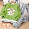 Vestido de Otoño para Niños 2024 Estilo Extranjero Moderno Falso de Dos Piezas Top de Cuello Redondo Suéter para Niños Medianos y Grandes Traje de Niña Vestido de Primavera
