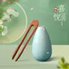 Horquilla doble de madera de durazno pura en forma de U para el cabello, nicho para el cabello para enviar a la novia, inscripción antigua, tiembla con una generación moderna