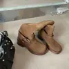 Botas Vaqueras Retro de Tacón Grueso 2024 Nuevas de Verano Transpirables Botas Finas de Pelo Botas Largas de Gamuza